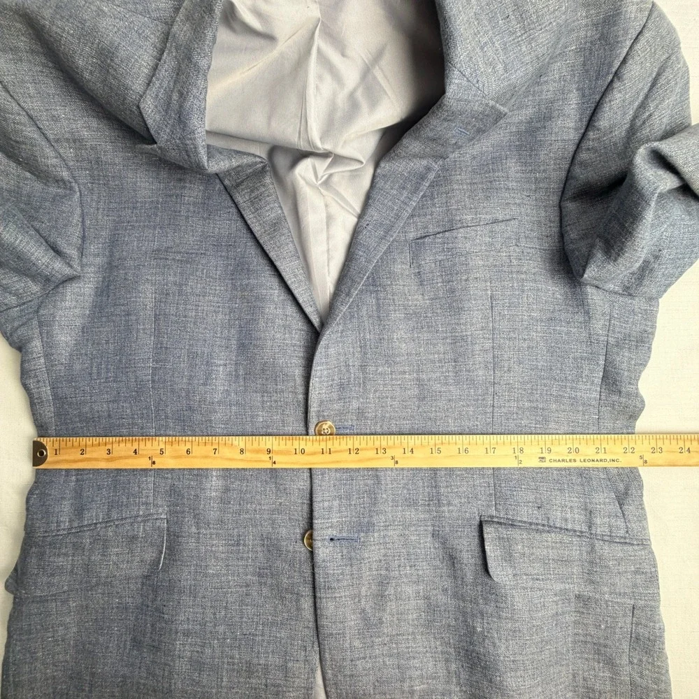 Jos A Bank 1905 Sport Coat Mens 44S Blue 100% Linen Tailored Fit Blazer